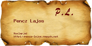 Pencz Lajos névjegykártya